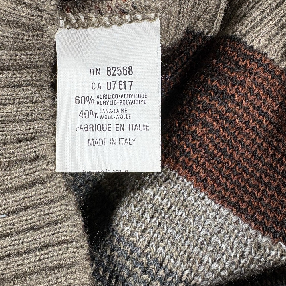 Vintage 90s Pronto Uomo Men's‎ L Wool Blend Biggy Cosby Hip Hop Crewneck Sweater - Picture 5 of 7